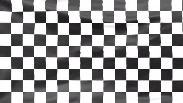 Checkered Race Flag vågigt silke tyg fladdrande. Formel Racing flagga bakgrund. Seger, prestation, framgång och sport koncept. Realistisk sömlös loop 3D-animering — Stockvideo