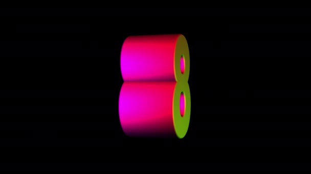 Cyfry Kolorów Odliczają Obracanie Animacji — Wideo stockowe