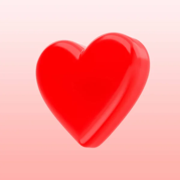Ilustración Gran Corazón Rojo Sobre Fondo Rosa Con Gradiente Plantilla —  Fotos de Stock