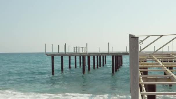 Café Desmantelado Muelle Complejo Turco Mediterráneo Consecuencias Pandemia Del Covidio — Vídeos de Stock