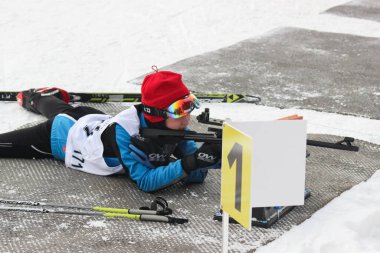 Rusya, Volgodonsk - 30 Aralık 2015 Biatlon Yarışmaları