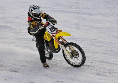 Rusya, Volgodonsk - 18 Ocak 2015 Motosiklet Ralli Kros yarış