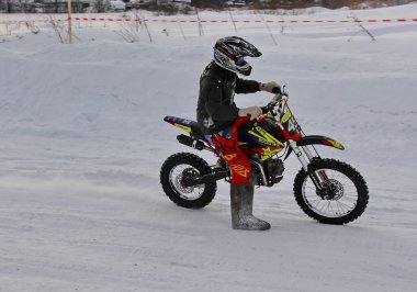 Rusya, Volgodonsk - 18 Ocak 2015 Motosiklet Ralli Kros yarış