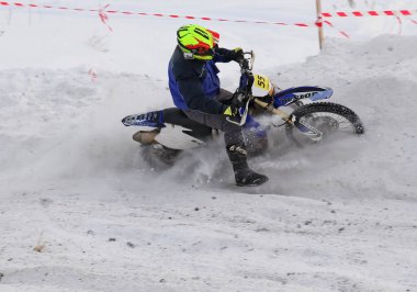 Rusya, Volgodonsk - 18 Ocak 2015 Motosiklet Ralli Kros yarış