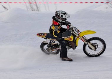 Rusya, Volgodonsk - 18 Ocak 2015 Motosiklet Ralli Kros yarış