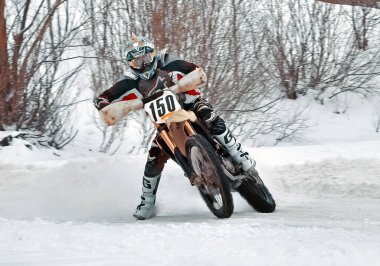 Rusya, Volgodonsk - 18 Ocak 2015 Motosiklet Ralli Kros yarış