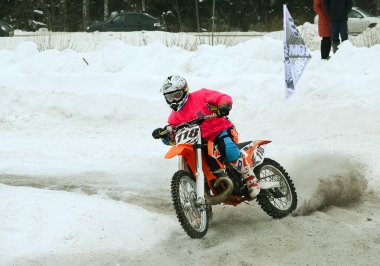 Rusya, Volgodonsk - 18 Ocak 2015 Motosiklet Ralli Kros yarış
