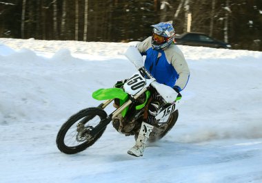 Rusya, Volgodonsk - 18 Ocak 2015 Motosiklet Ralli Kros yarış