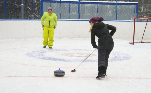 Rosja Volgodonsk Stycznia 2015 Curling Fani Curling Club Curling Club — Zdjęcie stockowe