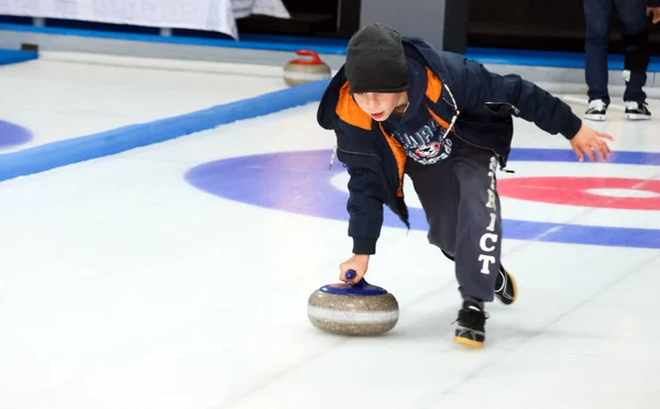 Rosja Volgodonsk Stycznia 2015 Curling Fani Curling Club Curling Club — Zdjęcie stockowe