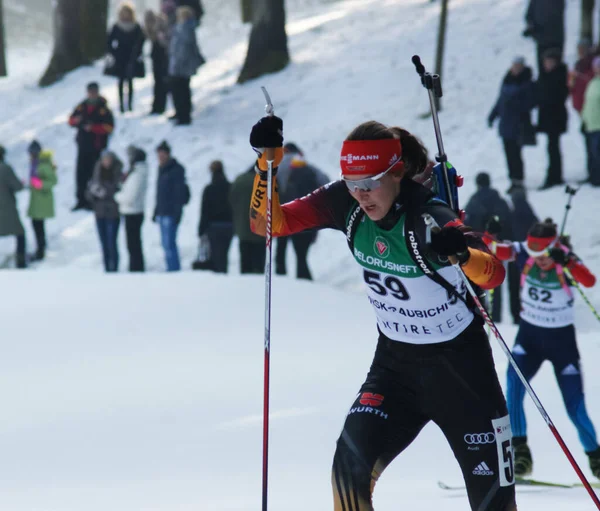 Rusko Volgodonsk Ledna 2015 Skiingtraining Jezdit Lyže Zimní Sport — Stock fotografie