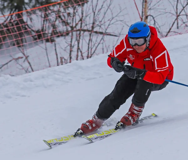 Rusia Volgodonsk Enero 2015 Esquioentrenamiento Esquís Deportes Invierno —  Fotos de Stock