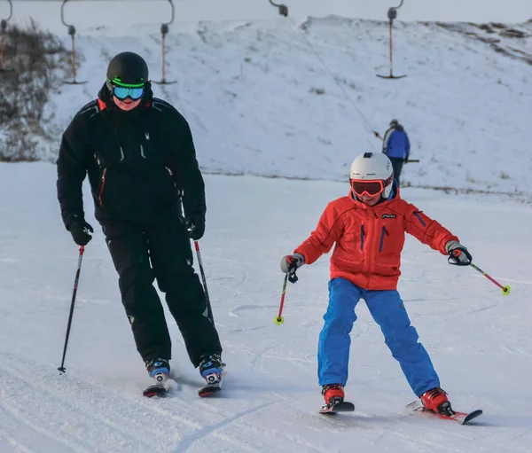 Rusya Volgodonsk Ocak 2015 Kayak Eğitimi Kış Sporu — Stok fotoğraf
