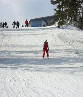 Rusya, Volgodonsk - 18 Ocak 2015: Kayak eğitimi. Kış sporu