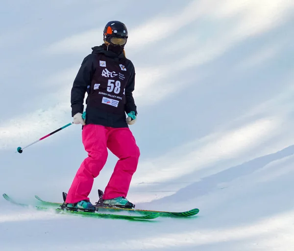 2015 Russia Volgodonsk January Skiingtraining Ride Skis 스포츠 — 스톡 사진