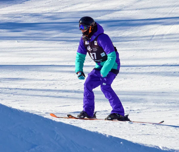 2015 Russia Volgodonsk January Skiingtraining Ride Skis 스포츠 — 스톡 사진