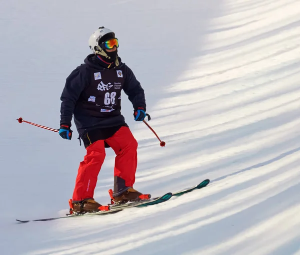 2015 Russia Volgodonsk January Skiingtraining Ride Skis 스포츠 — 스톡 사진