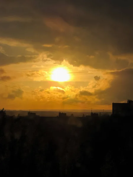 Himlen Med Moln Vid Solnedgången Landskapshimmel — Stockfoto