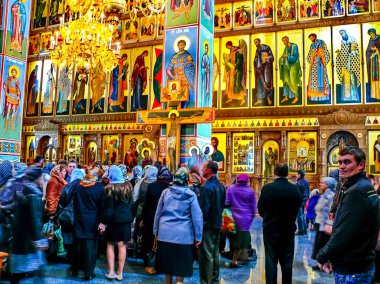 Kutsal Varsayım Manastırı, Rusya - 5 Nisan 2012: Kutsal Koğuş Manastırı, manastırın ve yakınındaki bölgenin görünümü.
