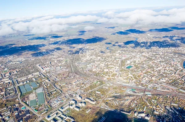 Vologda City Vogelperspectief Vliegtuigfoto Van Vologda Huizen Gebouwen Van Stad — Stockfoto