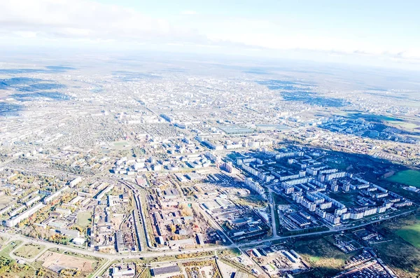 Vologda City Vogelperspectief Vliegtuigfoto Van Vologda Huizen Gebouwen Van Stad — Stockfoto