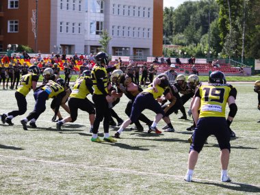 Rusya, Volgodonsk - 17 Mayıs 2015: rugby oyunu. Eğitim maçlar Rugby