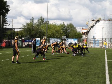 Rusya, Volgodonsk - 17 Mayıs 2015: rugby oyunu. Eğitim maçlar Rugby