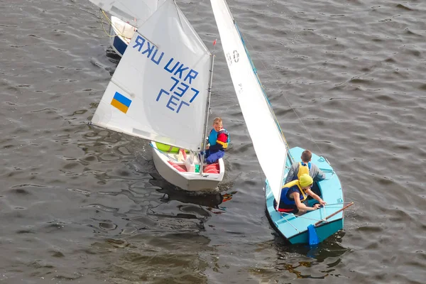 Russia Volgodonsk May 2015 Competitions Sailing Swimming Sails — Stock Photo, Image