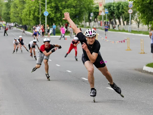 Russia Volgodonsk May 2015 Ride Rollers Training Riding Roller Skates — Stock Photo, Image