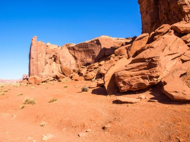 Antik kayaların manzarası. Arizona Anıt Vadisi