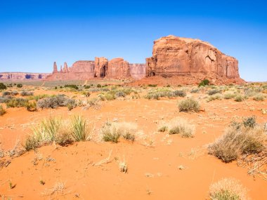 Antik kayaların manzarası. Arizona Anıt Vadisi