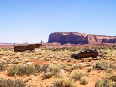 Antik kayaların manzarası. Arizona Anıt Vadisi