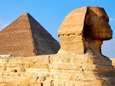 Büyük Sphinbig Sphinx. Bir fotoğraf Egypt.x karşısında bir geziden. Mısır arasında bir geziden bir fotoğraf.