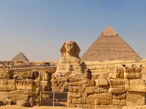 Sphinbig 狮身人面像 Egypt 穿越的一张照片 从整个埃及旅行的一张照片 — 图库照片