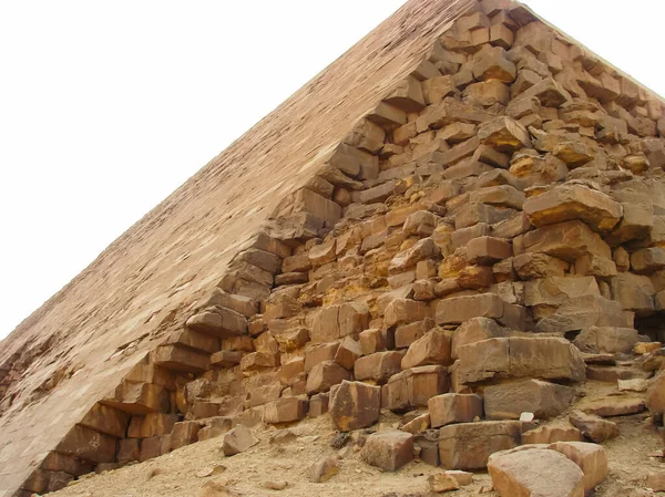 Nedskjutna Pyramidhörnen Stora Pyramider Egypten Nedfällda Pyramidhörnen — Stockfoto