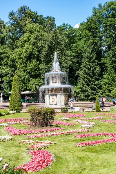 Sankt Petersburg Rosja Sierpnia 2016 Fontanny Posągi Zabytki Petersburga Architektury — Zdjęcie stockowe