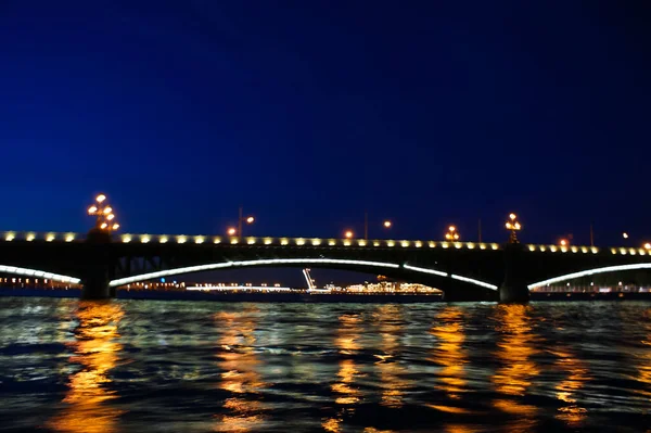 São Petersburgo Rússia Agosto 2016 Noite São Petersburgo Drawbridges Luzes — Fotografia de Stock