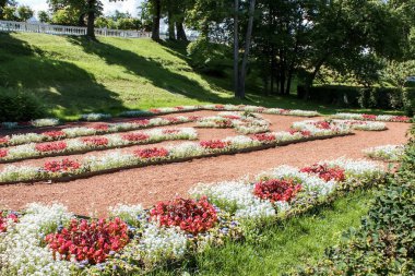 Saint-Petersburg, Rusya - 12 Ağustos 2016: St. Pererburge şehri. Şehrin sarayları ve mimarisi. Şehrin tarihi binaları.