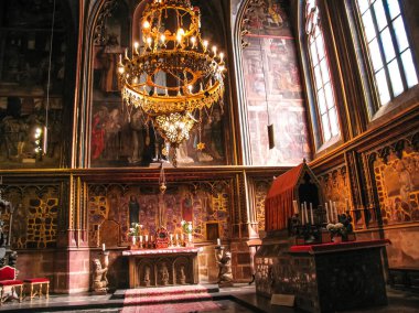 Prag, Çek Cumhuriyeti - 23 Ağustos 2016: Müzelerin ve katedrallerin içi. Tarihi Binalar