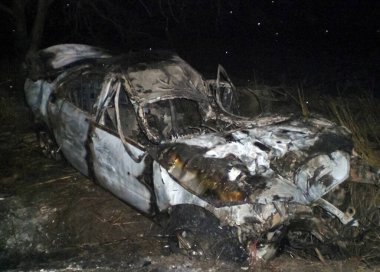 Kharkov, Ukrayna - 14 Haziran 2010: Araba kazasının sonuçları, kaza yapmış bir araba. Trafik kazası.