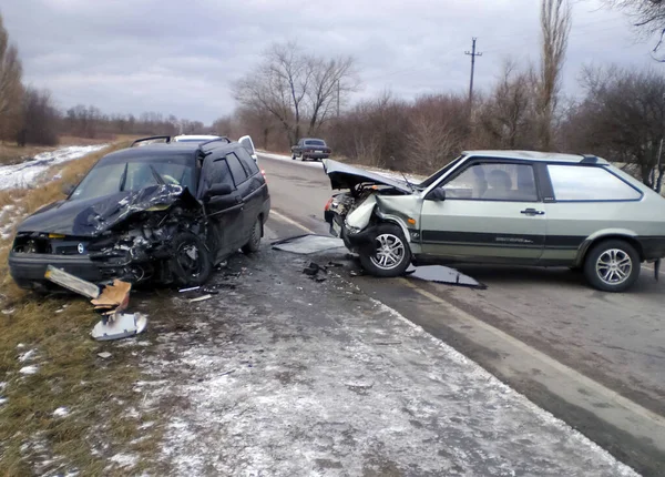 Charkow Ukraine Juni 2010 Folgen Eines Autounfalls Ein Autowrack Verkehrsunfall — Stockfoto