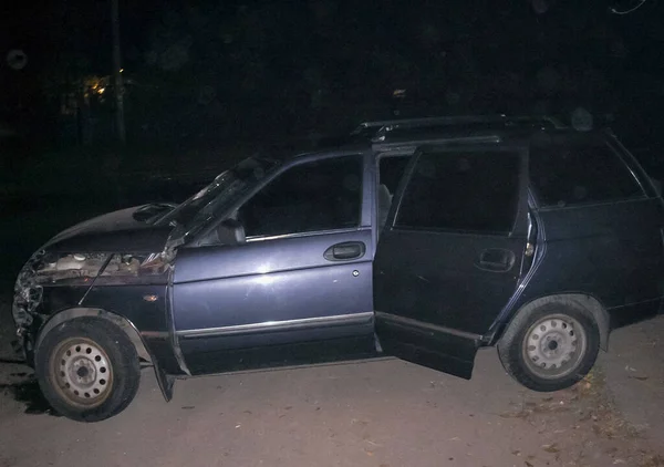 Kharkov Ucrânia Junho 2009 Consequências Acidente Carro Carro Destruído Acidente — Fotografia de Stock