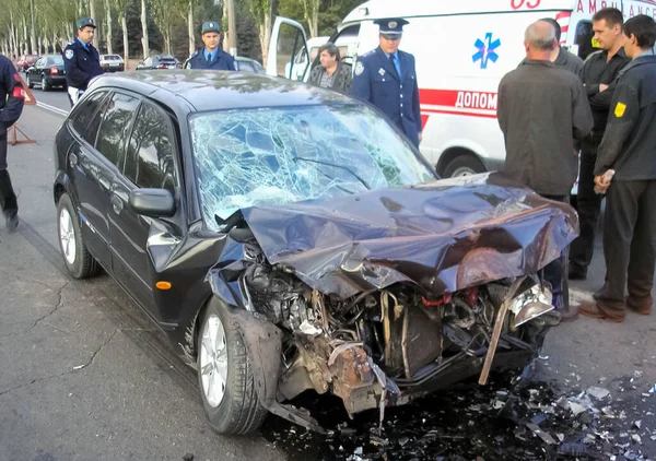 우크라이나 하리코프 2009 자동차 사고의 자동차 교통사고 — 스톡 사진