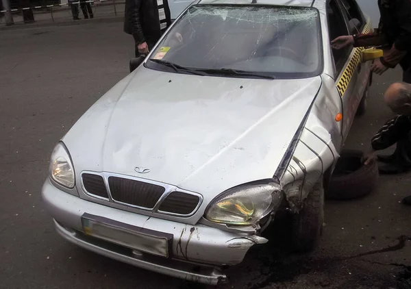 Charkow Ukraine Juni 2009 Folgen Eines Autounfalls Ein Autowrack Verkehrsunfall — Stockfoto