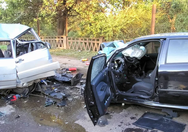 Charkow Ukraine Juni 2009 Folgen Eines Autounfalls Ein Autowrack Verkehrsunfall — Stockfoto