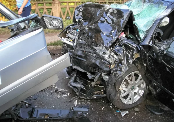 Charkow Ukraine Juni 2009 Folgen Eines Autounfalls Ein Autowrack Verkehrsunfall — Stockfoto