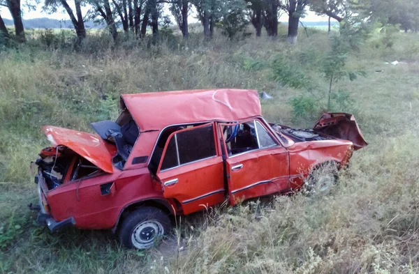 Kharkov Oekraïne Juni 2009 Gevolgen Van Een Auto Ongeluk Een — Stockfoto