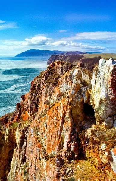 Die Steilküste Des Baikals Die Wunderschöne Natur Der Küste Des — Stockfoto