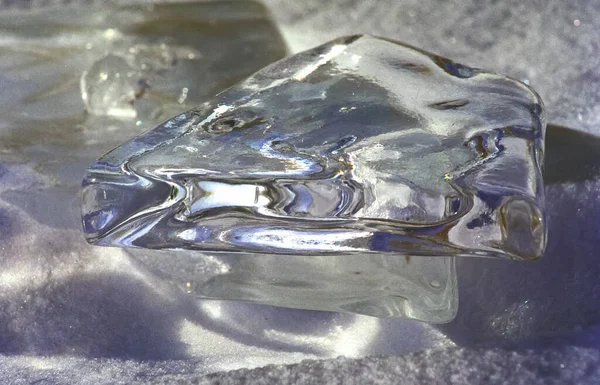 Ciclos Congelados Água Doce Lago Baikal Inverno Baikal Gelo Neve — Fotografia de Stock