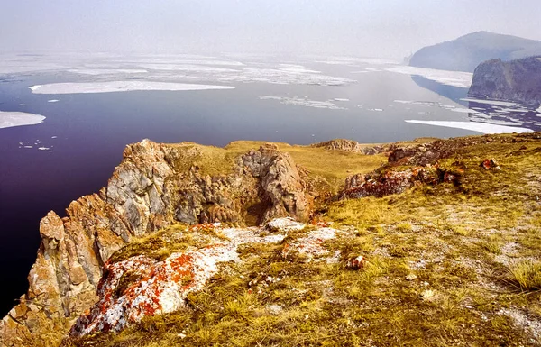 Primavera Baikal Hielo Nieve Lago Derriten Belleza Naturaleza Baikal Primavera —  Fotos de Stock